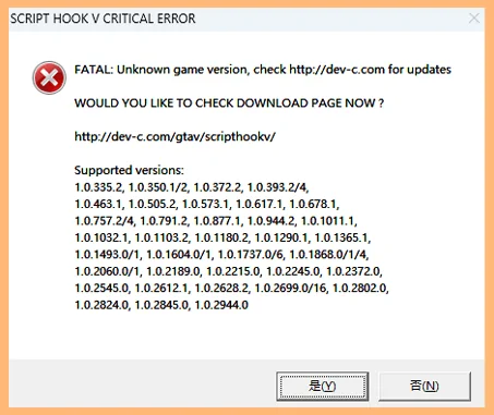 图片[1]_更新日期 2024年12月12日：GTA5 解决“Script Hook V Critical Error”报错 [适合1.33-1.70版本] ScriptHookV_1.0.3407.0_单机乐_GTAMOD整合版_游戏网